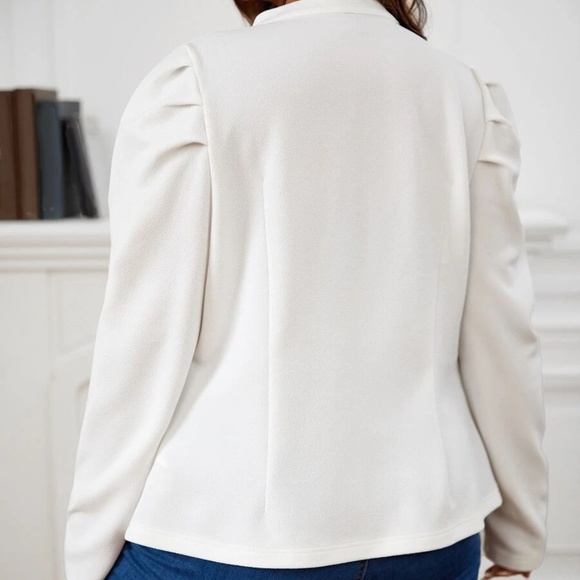 Plus Open Front Button Detail Jacket Blazer - Picture 5 of 10